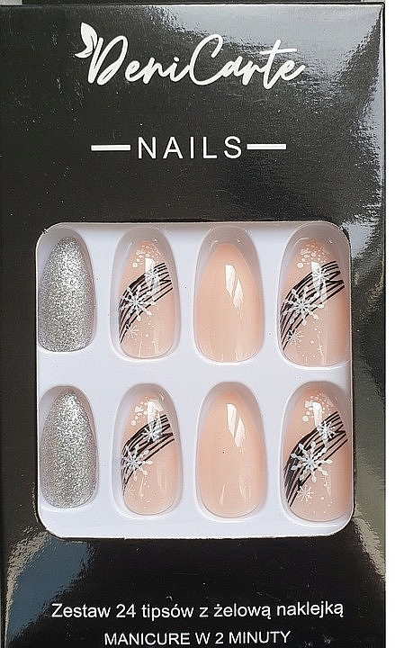 False Nails 'Christmas Winter', 24 pcs. - Deni Carte 8969 — photo N1