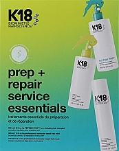 Fragrances, Perfumes, Cosmetics Set - K18 Hair Prep+ Repair Service Essentials Set (complex/hair/300 ml + mist/hair/300 ml + mask/hair/150 ml)