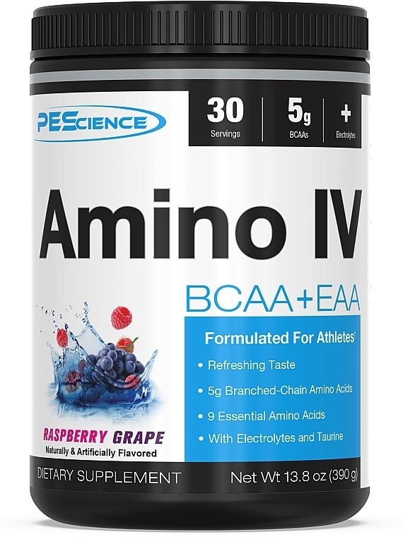 Amino IV Dietary Supplement - Raspberry & Grape Flavored - Pescience Amino IV Raspberry Grape — photo N1