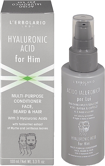 Universal Face, Beard & Hair Conditioner with Hyaluronic Acid - L'Erbolario Multi-purpose Conditioner Face, Beard & Hair Hyaluronic Acid for Him — photo N1