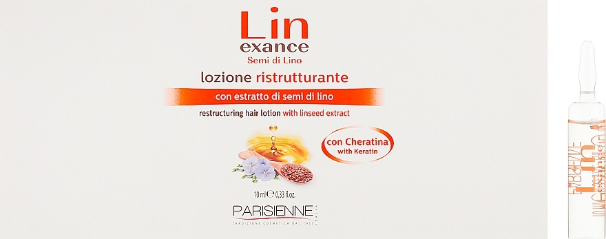 Repairing Ampoule Hair Lotion - Parisienne Italia Lin Exance Semi Di Lino Lozione Ristrutturante — photo N1