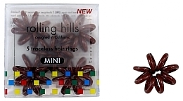 Traceless Hair Rings, mini, brown - Rolling Hills 5 Traceless Hair Rings Mini Brown — photo N1