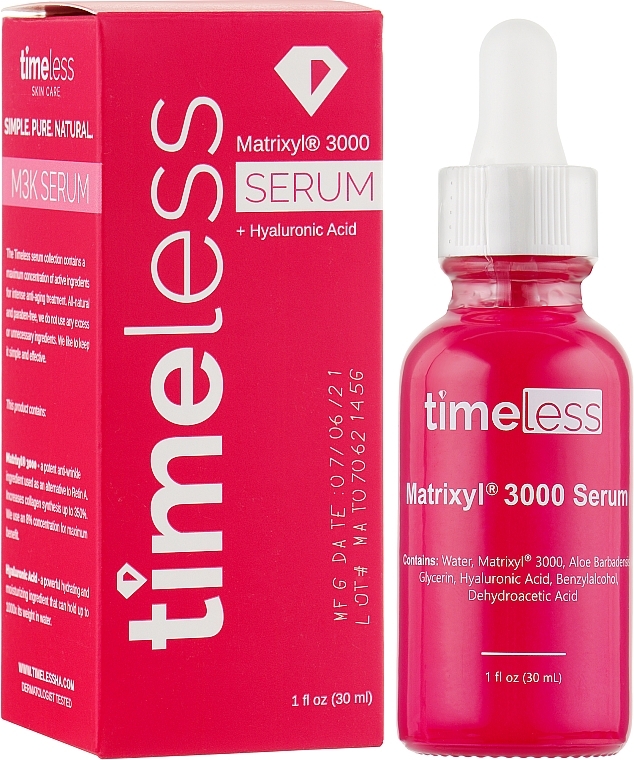 Anti-Aging Face Serum - Timeless Skin Care Serum Matrixyl 3000 + Hyaluronic Acid — photo N2