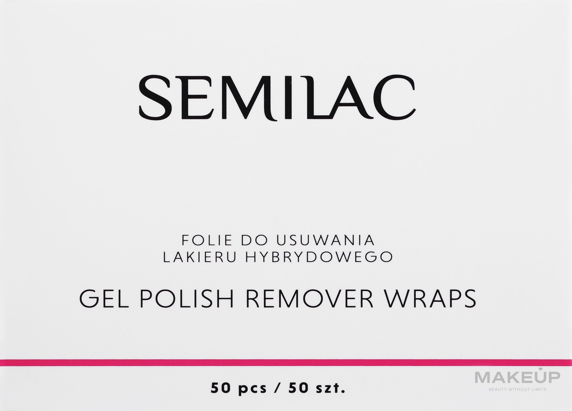 Nail Polish Remover Foil - Semilac Remover Wraps — photo 50 szt.