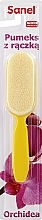 Cosmetic Pumice with Handle 'Orchidea', yellow - Sanel — photo N1