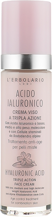 Hyaluronic Acid Face Cream for Combination Skin - L'Erbolario Acido Ialuronico Crema Viso a Tripla Azione — photo N1