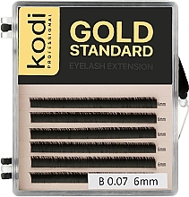 Fragrances, Perfumes, Cosmetics False Lashes Gold Standart B 0.07 (6 rows: 6 mm) - Kodi Professional