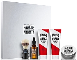 Fragrances, Perfumes, Cosmetics Set - Hawkins & Brimble Men Gift Set (scr/125ml + asb/125ml + br/oil/50ml + sh/cr/100ml + sh/brush)