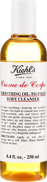 Shower Oil - Kiehl`s Creme de Corps Smoothing Oil-To-Foam Body Cleanser — photo N3