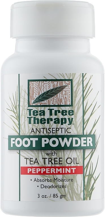 Tea Tree and Peppermint Oils Deodorant Foot Powder - Tea Tree Therapy Peppermint Foot Powder — photo N1