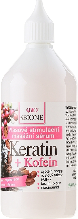 Hair Serum - Bione Cosmetics Keratin + Caffeine Stimulating Massaging Hair Serum — photo N2