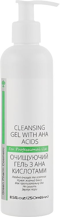 AHA Cleansing Gel pH 4.0 - Green Pharm Cosmetic Cleansing Gel With Aha Acids — photo N1