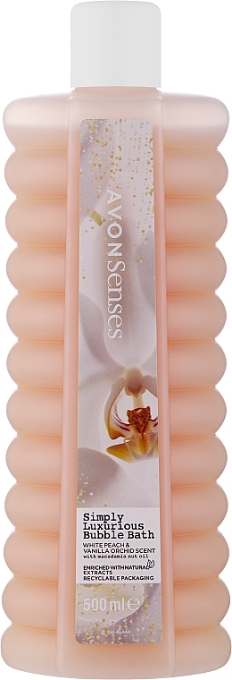 Peach, Orchid, Vanilla Bubble Bath - Avon Senses Simply Luxurious Babble Bath with White Peach & Vanilla Orhid Scent — photo N1