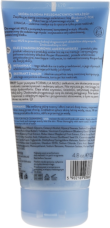 Face Cleansing Mousse - Bielenda Blueberry C-Tox Face Mousse For Face Cleansing — photo N27