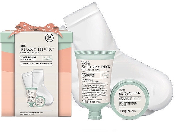 Set - Baylis & Harding The Fuzzy Duck Cotswold Spa Luxury Foot Care Collection (crystal/50g + f/lot/50ml + socks/2pcs) — photo N1