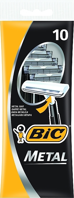 Men Razor "Metal", 10 pcs - Bic — photo N3