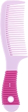 Hair Comb with Rubberized Handle, pink - Inter-Vion — photo N3