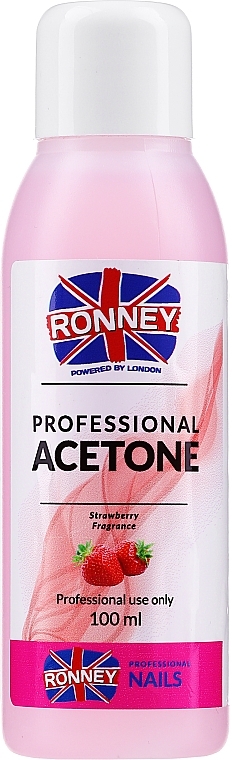 Nail Polish Remover "Strawberry" - Ronney Professional Acetone Strawberry — photo N5