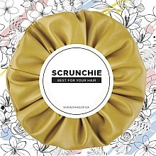 Hair Scrunchie "Faux Leather Classic", mustard - MAKEUP Hair Accessories — photo N10