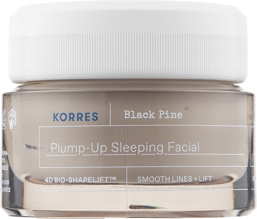 4D Lifting Black Pine Face Cream - Korres Black Pine Plump-Op Sleeping Facial — photo N3
