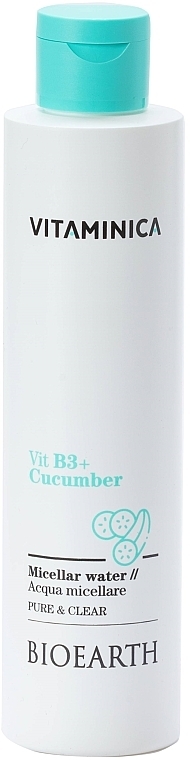 Micellar Water for All Skin Types - Bioearth Vitaminica Vit B3+ Cucumber Micellar Water — photo N1