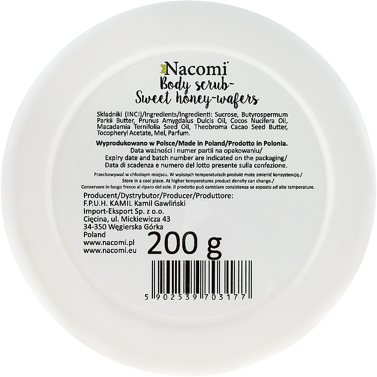 Washing Peeling Foam "Sweet Honey Wafers" - Nacomi Body Scrub Sweet Honey Wafers — photo N3