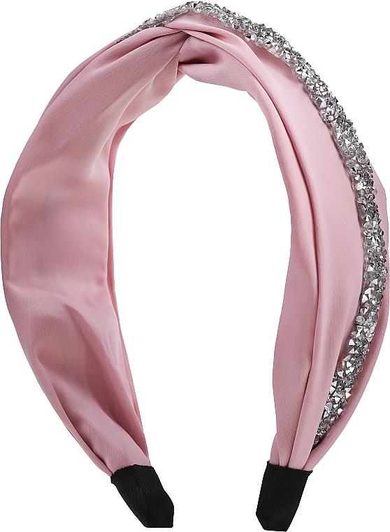 Hair Hoop, FA-5661, pink with crystals - Donegal — photo N5