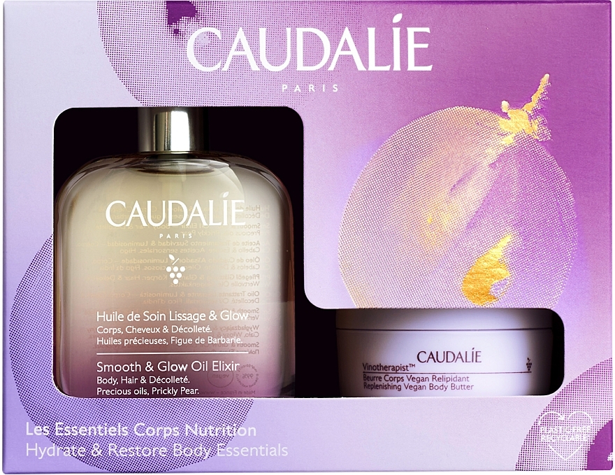 Body Care Set - Caudalie Hydrate & Restore Body Essentials Set (elixir/50 ml + b/butter/40 ml) — photo N1