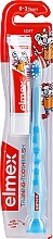 Kids Toothbrush 0-3 yr, dark blue & bears - Elmex Learn Toothbrush Soft + Toothpaste 12ml — photo N1