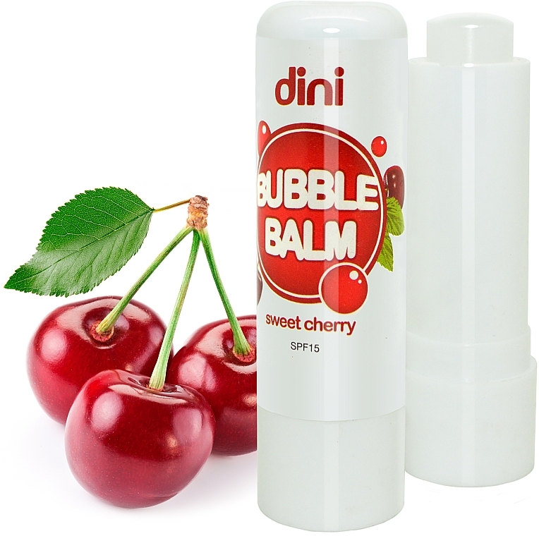Hygienic Lipstick "Sweet Cherry" - Dini Bubble Balm Sweet Cherry SPF 15 — photo N1