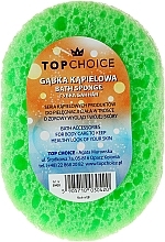 Oval Bath Sponge 30420, white-green - Top Choice — photo N1