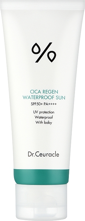 Waterproof Face Sunscreen with Centella Asiatica Extract - Dr. Ceuracle Cica Regen Wegan Sun Waterproof SPF50+ PA++++ — photo N1