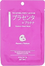 'Placenta+Platinum Nano-Particles' Sheet Face Mask - Mitomo Essence Sheet Mask Placenta + Platinum — photo N4