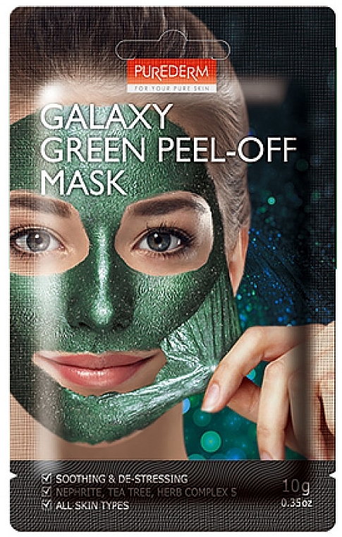 Green Peeling Face Mask - Purederm Galaxy Green Peel-off Mask — photo N2