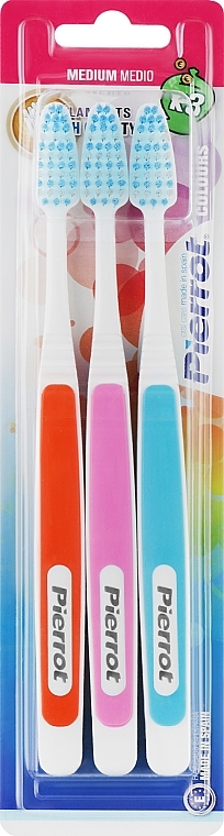 Toothbrush Set "Coloros", orange + pink + blue - Pierrot New Active — photo N8