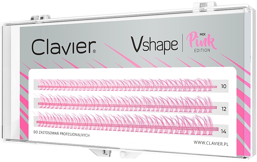 False Eyelashes, mix, pink - Clavier Vshape Colour Edition Pink — photo N1