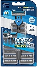 Fragrances, Perfumes, Cosmetics Razor, 12 refill cartridges - Dorco Pace Cross 3