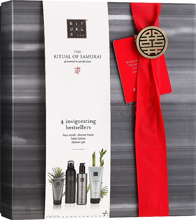 Set - The Ritual of Samurai Medium Gift Set (sh/gel/ 200ml*2 + f/scrub/ 70ml + b/cr/250ml) — photo N1