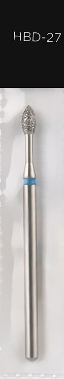 Diamond Nail File Drill Bit, narrow drop, 2.5 mm, blue - Head The Beauty Tools — photo N1