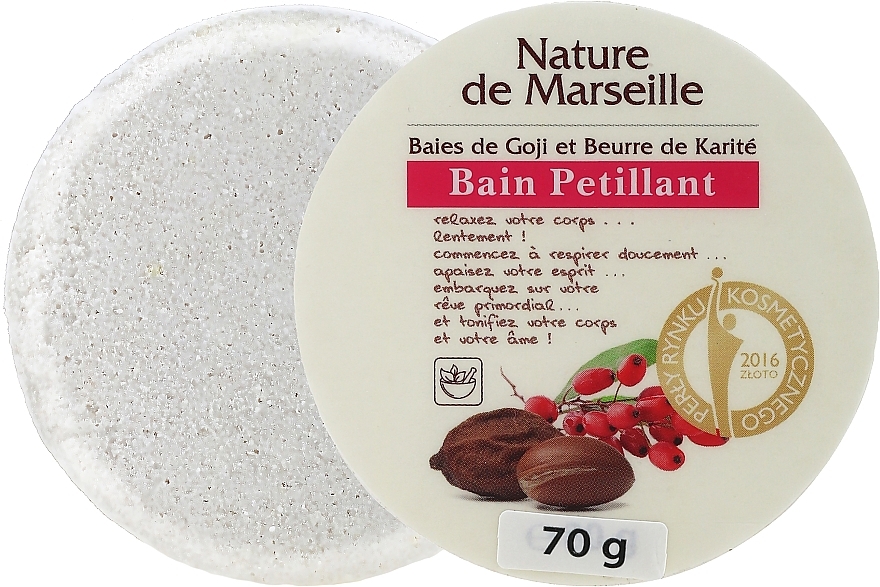 Goji Berry & Shea Butter Bath Bomb, 70g - Nature de Marseille — photo N1