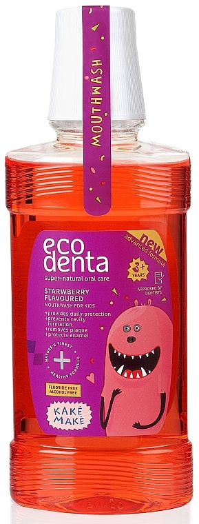 Kids Strawberry Mouthwash - Ecodenta Super+Natural Oral Care Strawberry — photo N1