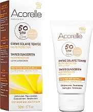 Toning Face Sun Cream - Acorelle Nature Sun Cream SPF50 — photo N1