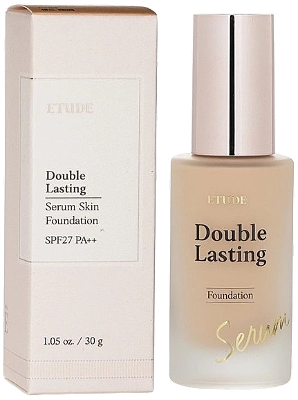 Dual Action Foundation Serum - Etude Double Lasting Serum Skin Foundation SPF 27 (23N1 Sand) — photo N1