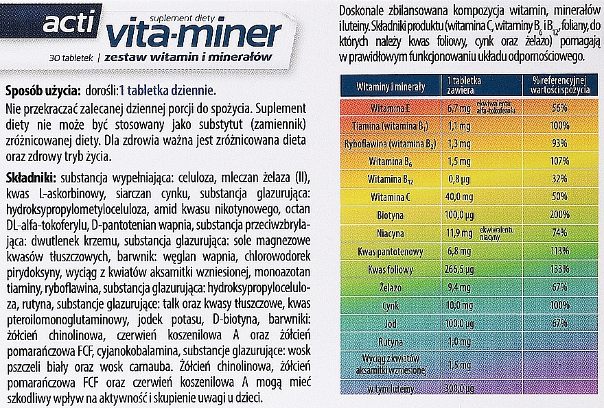 Dietary Supplement - Aflofarm Acti Vita-Miner Suplement Diety — photo N2