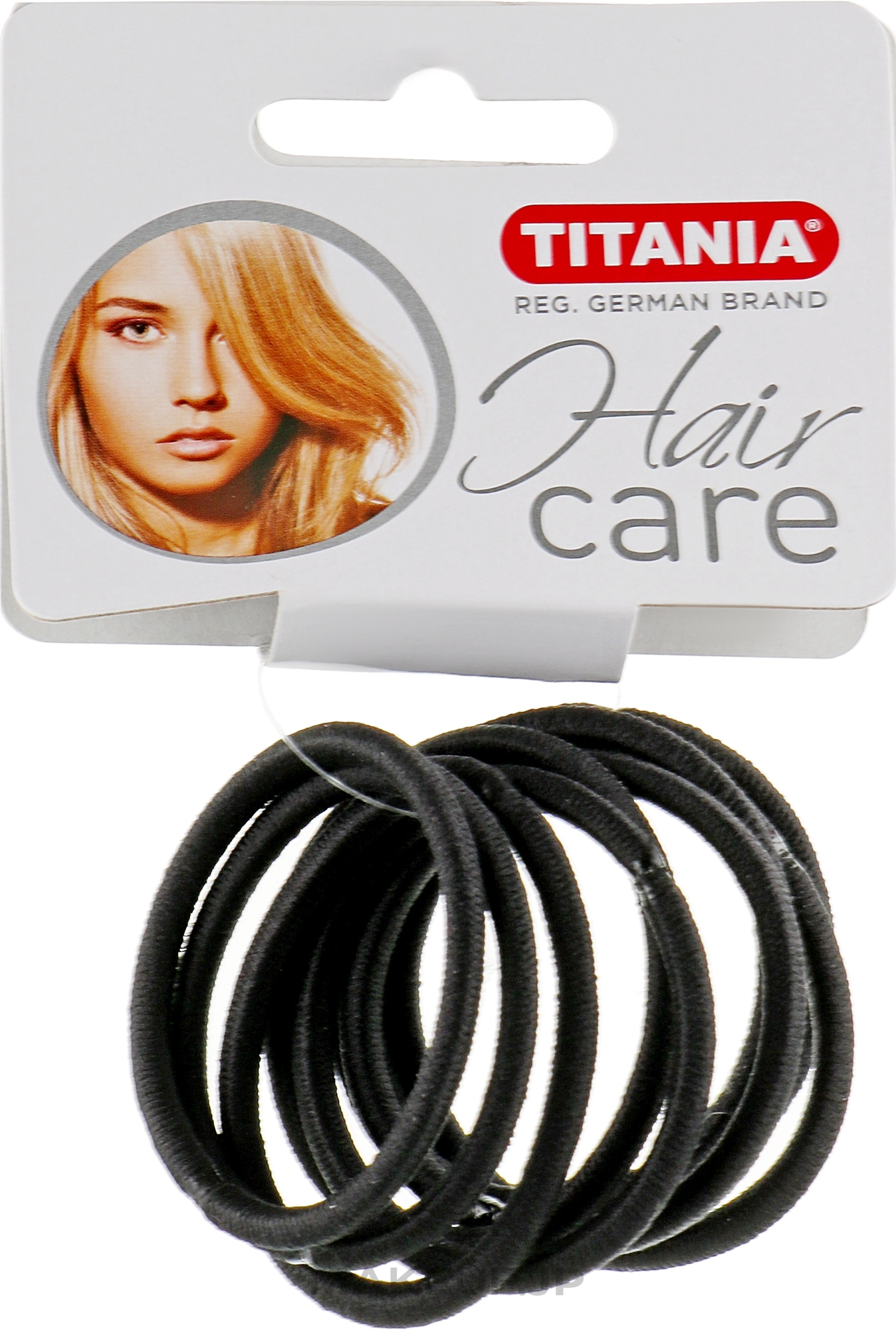 Elastic Hair Band, black, 4mm, 9pcs - Titania — photo 9 szt.