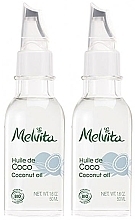 Coconut Oil Set - Melvita Huiles De Beaute Coconut Oil Duo (2 x f/oil/50ml) — photo N2