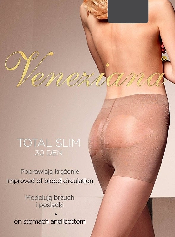 Women's Tights "Total Slim", 30 Den, grafitto - Veneziana — photo N1