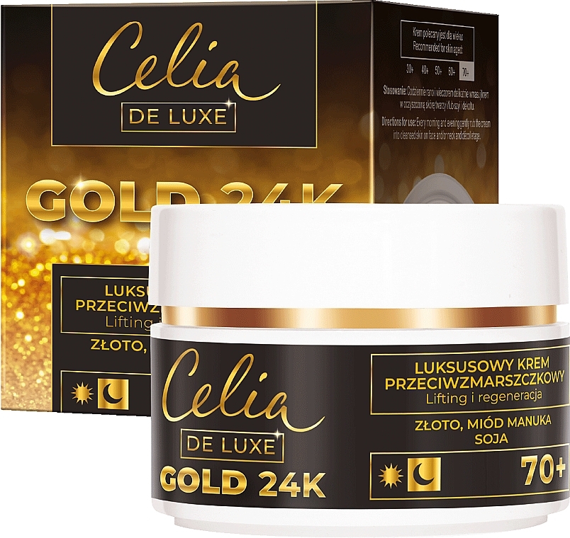 Anti-Wrinkle Cream 'Lifting and Regenerating' - Celia De Luxe Gold 24K 70+ — photo N1