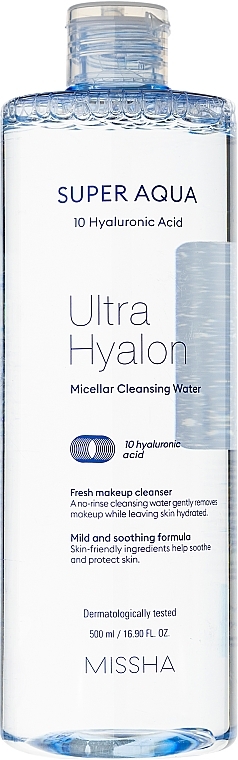 Moisturizing Micellar Water - Missha Super Aqua Ultra Hyalon Micellar Cleansing Water — photo N1