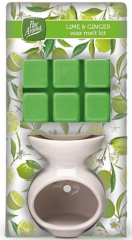 Aromatherapy Set with Wax and Lamp 'Lime and Ginger' - Pan Aroma Wax Melt Burner Kit Lime & Ginger — photo N1